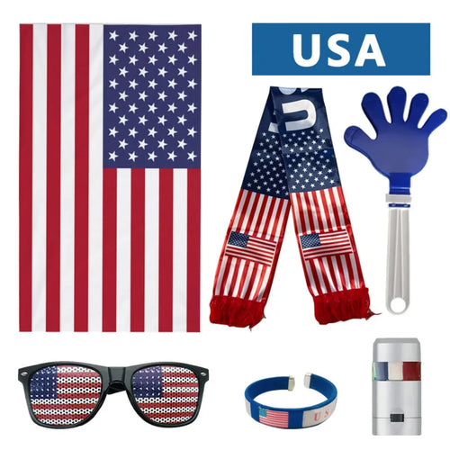 Cheering Outfit, National Flag Scarf, Facial Painting, Football Fan Glasses, Clapping, Football Match Cheering Sound