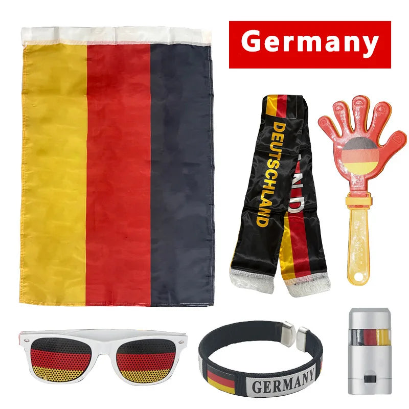 Cheering Outfit, National Flag Scarf, Facial Painting, Football Fan Glasses, Clapping, Football Match Cheering Sound