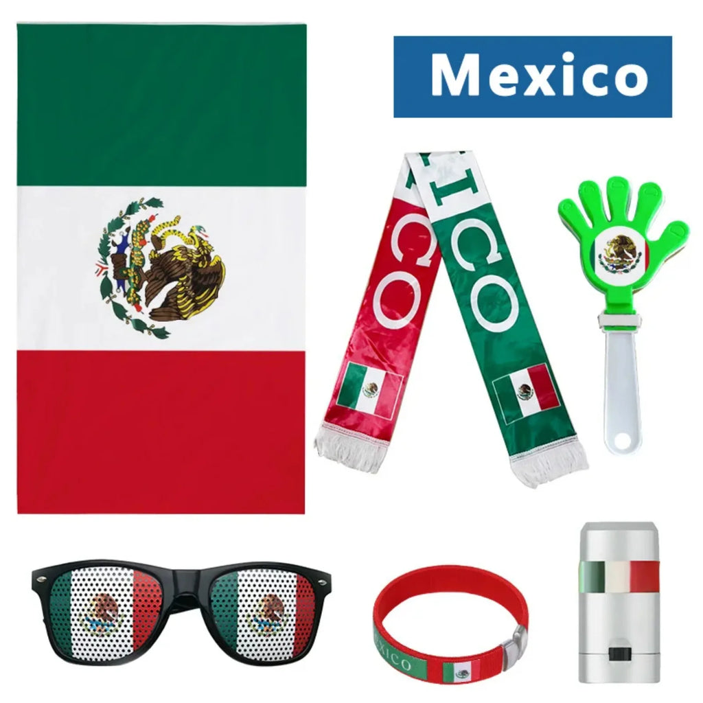 Cheering Outfit, National Flag Scarf, Facial Painting, Football Fan Glasses, Clapping, Football Match Cheering Sound